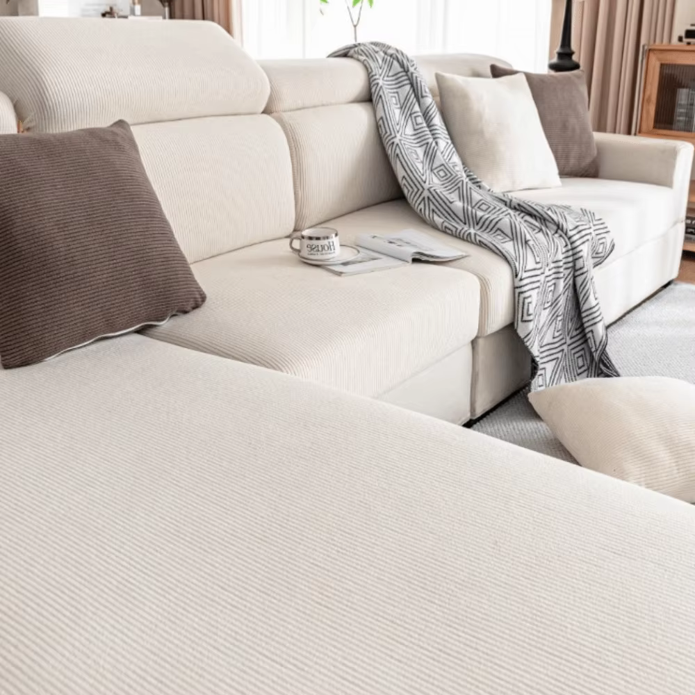 Housse de canapé élastique anti-griffures pour chat, couleur unie, amovible, durable, douce, protect