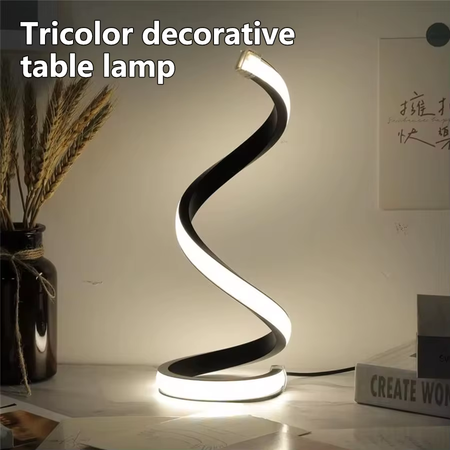 LED veilleuse spirale lampe de Table moderne lampes de chevet Dimmable lampe de nuit bureau salon ch