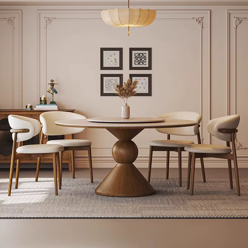 Table en pierre frittée de Style médiéval européen, cadre en bois massif, pour Restaurant, maison, h
