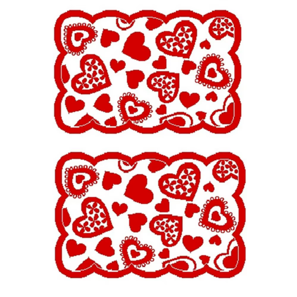 Chemin de table en forme de cœur pour la Saint-Valentin, chemin de table rectangulaire en dentelle r