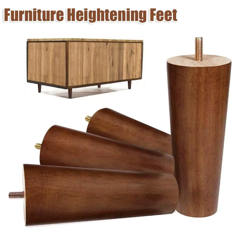 Pieds de meubles en bois massif durables 8/10/12/15/20cm, pieds de canapé universels coniques avec p
