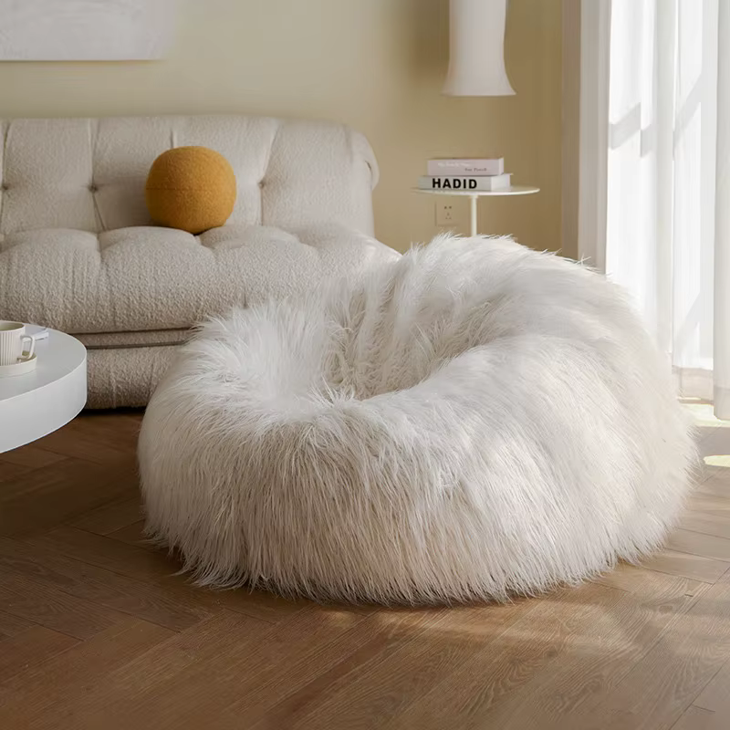 Sièges design doux sacs de haricots énorme poilu mignon chaise de détente paresseux chambre canapé b