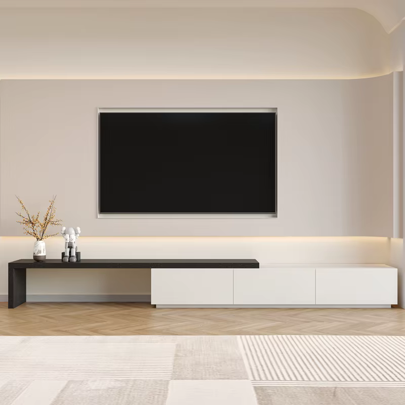 Armoires de télévision de luxe en bois massif, montage au sol, Console multimédia moderne, supports 