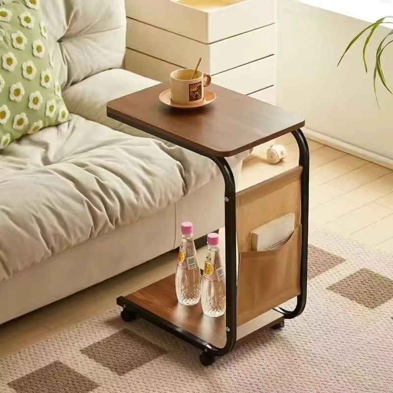 Table basse mobile Table d'appoint petit salon canapé poulie d'angle Mini Table à thé Table de salon