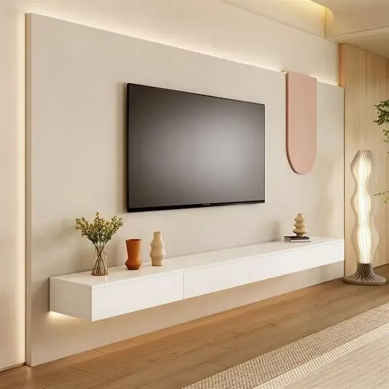 Console suspendue supports Tv flottant meuble bas miroir simplicité supports Tv Console Suporte Tv m