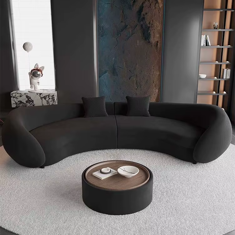 Canapé moderne en tissu incurvé, coin de forme spéciale pour hôtels, salon, tissus d'ameublement, en