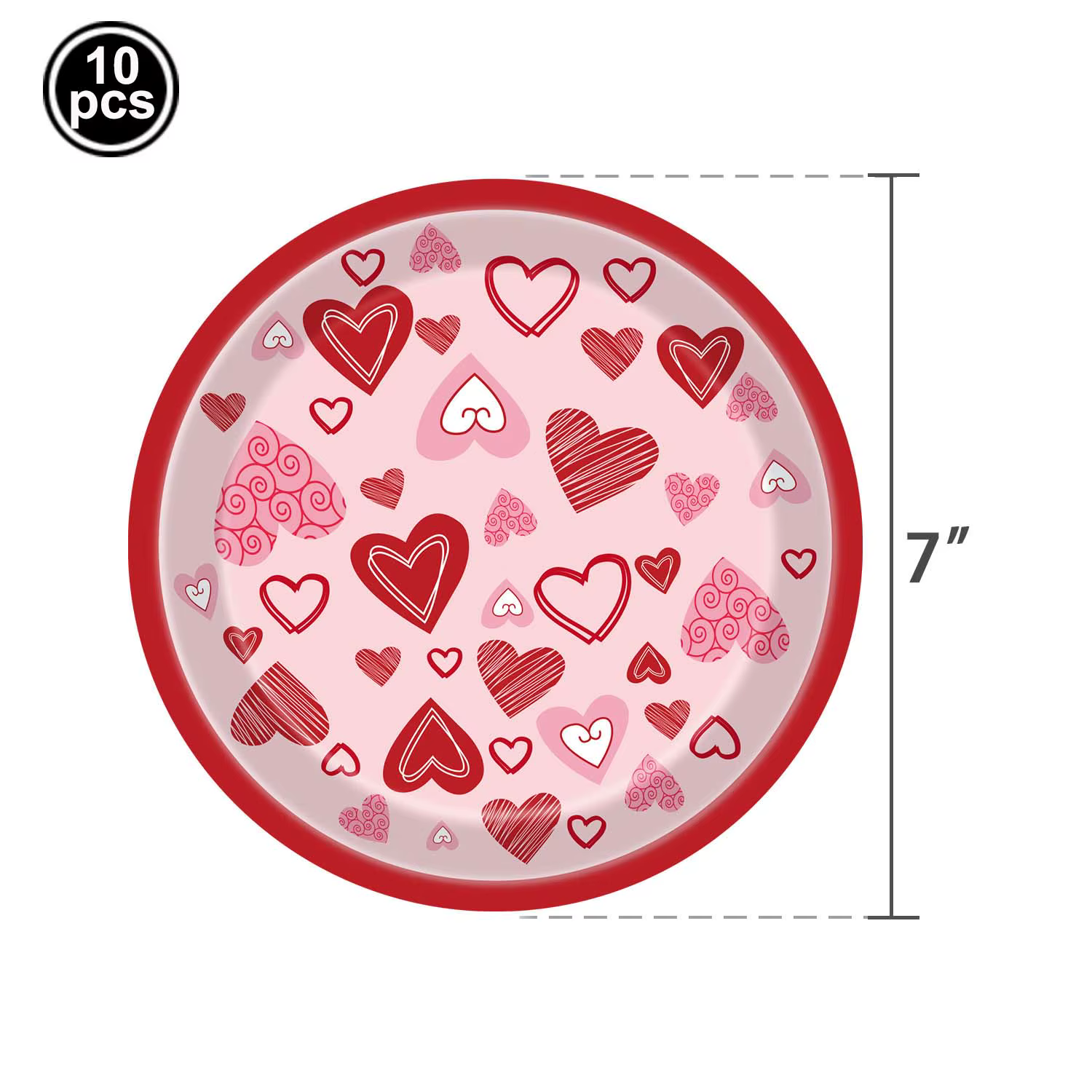 Vaisselle de fête pour la Saint-Valentin, assiettes en papier en forme de cœur rouge, serviettes, go