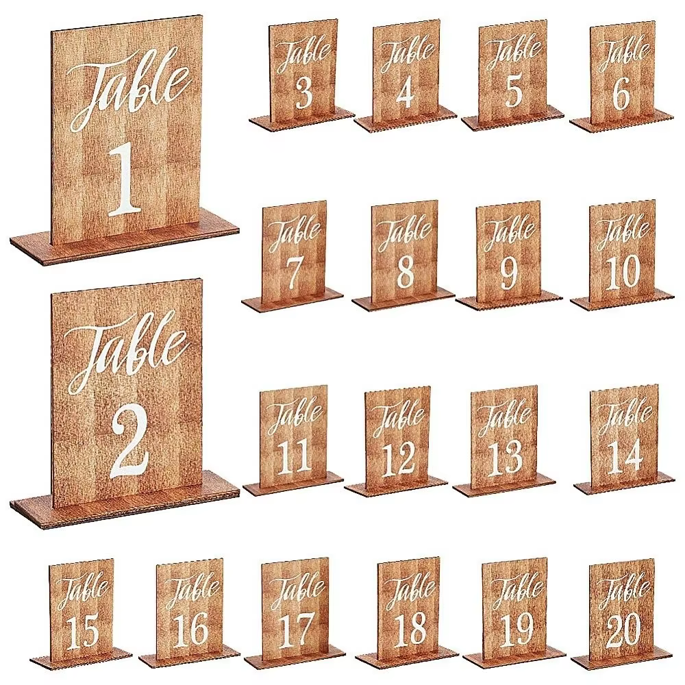Numéros de table double face pour mariage, numéros de table 1-20, numéros de table durables, numéros
