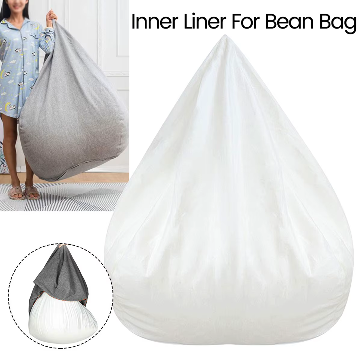 Canapé de remplacement intérieur sans remplissage, doublure intérieure amovible et lavable pour sac 