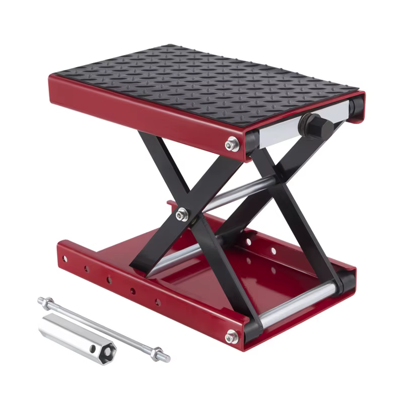 Table élévatrice manuelle pour moto, support de réparation robuste en acier, plateforme de levage an