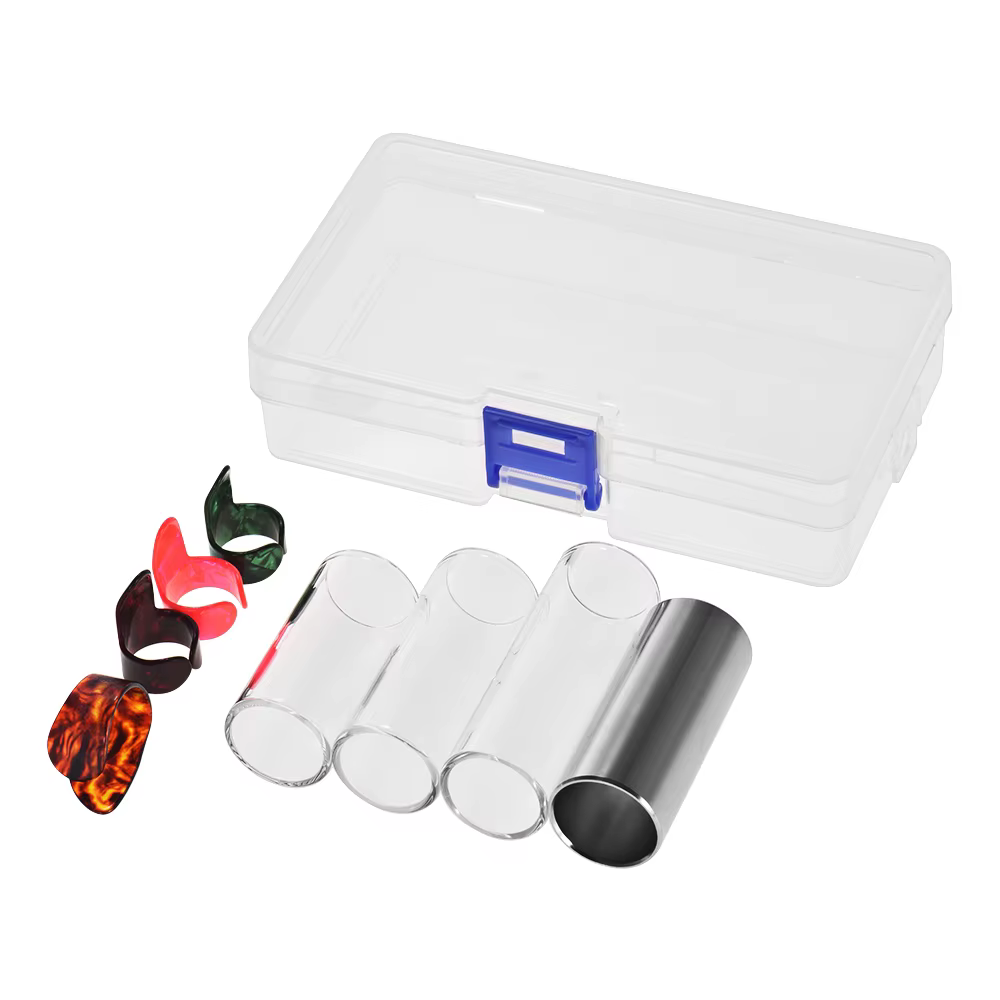 Le jeu de diapositives de guitare comprend 3 diapositives en verre (5,1 cm/ 6 cm/ 7 cm) + 1 glissièr
