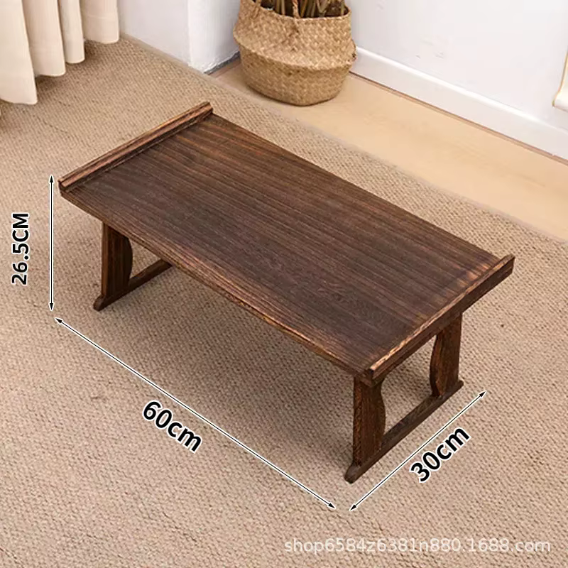 Table japonaise en bois, petite Table basse, baie vitrée, autel de méditation, assise basse sur le s