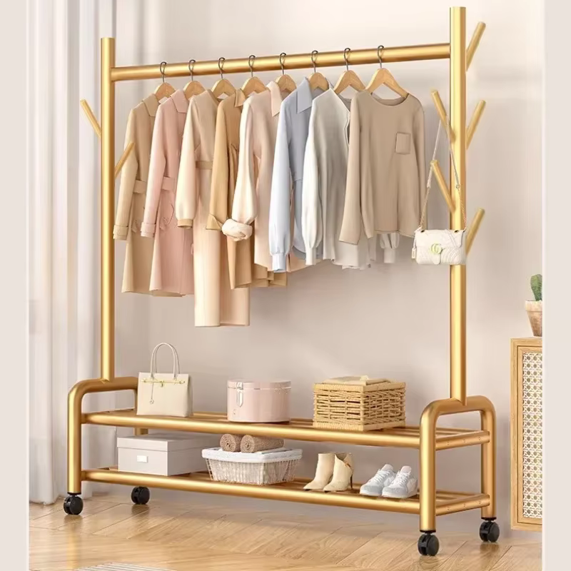 Cintre sur pied en métal moderne, présentoir à vêtements, meubles nordiques, salon T1