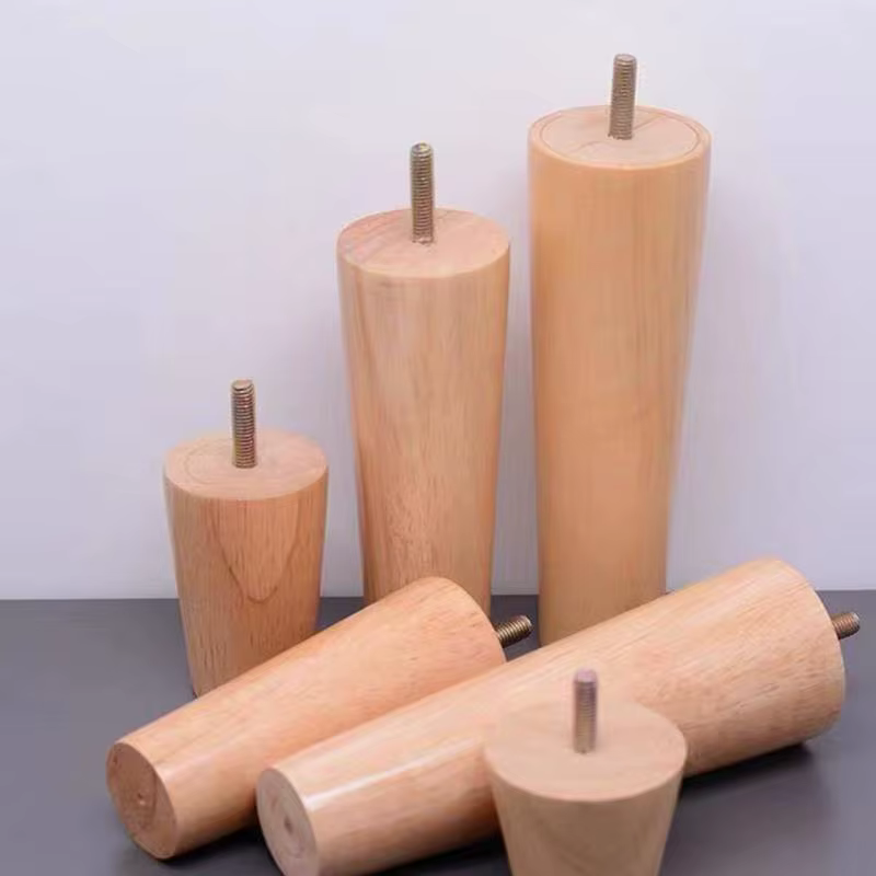 4 pièces 10/12/15CM pieds de meubles en bois massif hauteur droite robuste conique canapé-lit armoir