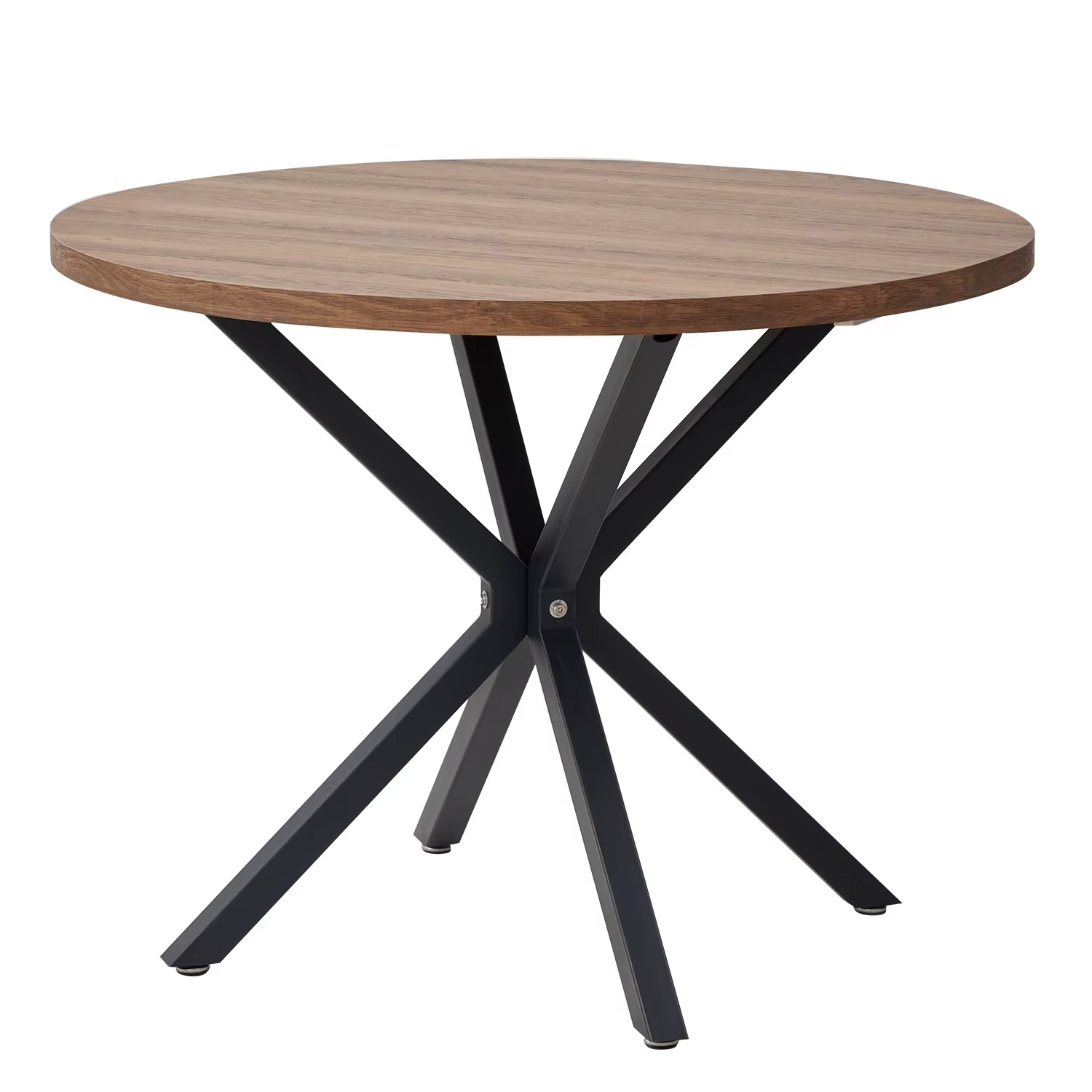 EGOONM Table ronde nordique Table en bois massif avec couvercle en bois et cadre en acier Tables bas