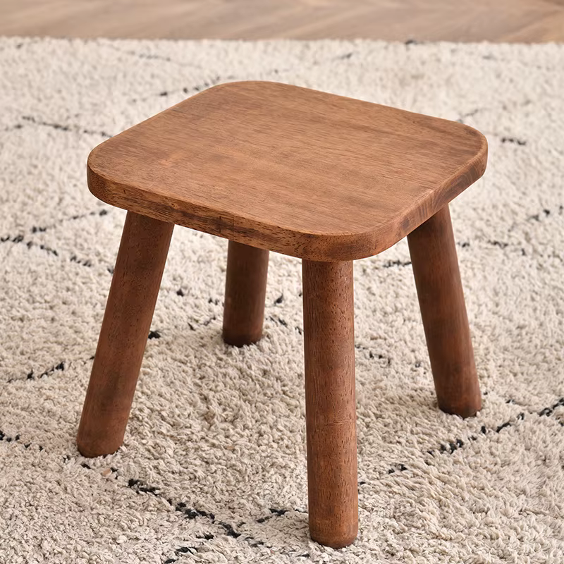 Tabouret Proxy de Alicante en Bois Massif, Petit Tabouret de Document de Brochure pour le Salon, l'E