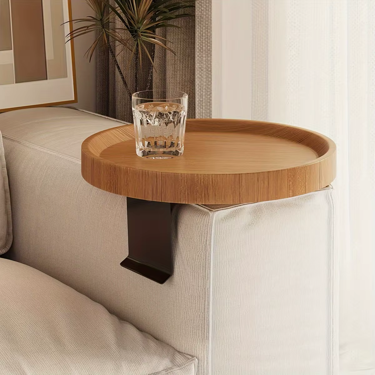 Table d'appoint de canapé extensible moderne, 1 pièce, Table d'appoint contemporaine en bois, facile