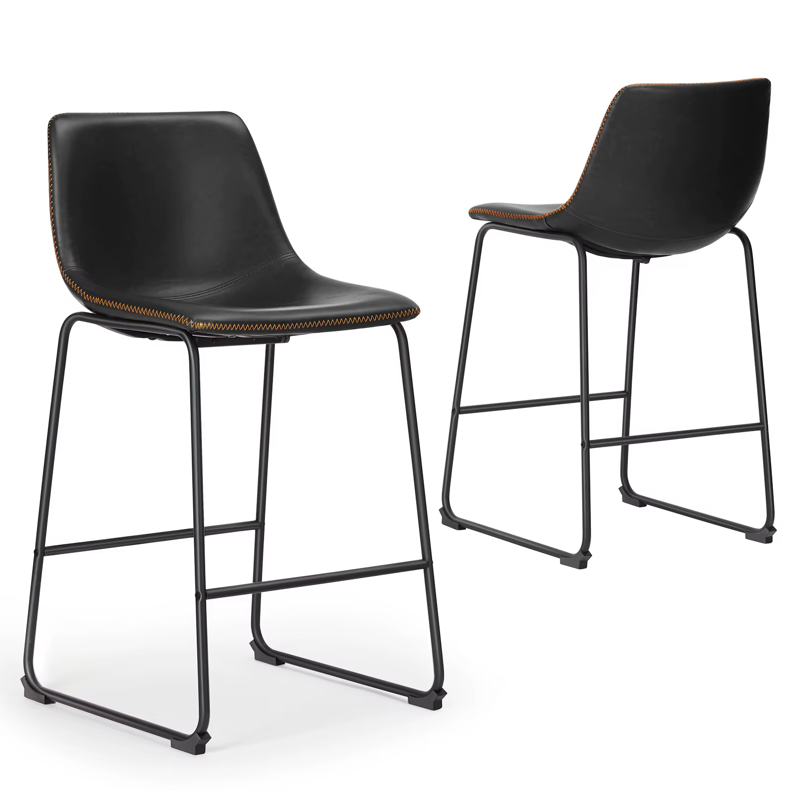 JIAN-Ensemble de 2 tabourets de bar en cuir Pu, pour salle à manger, cuisine haute, confortable, cou