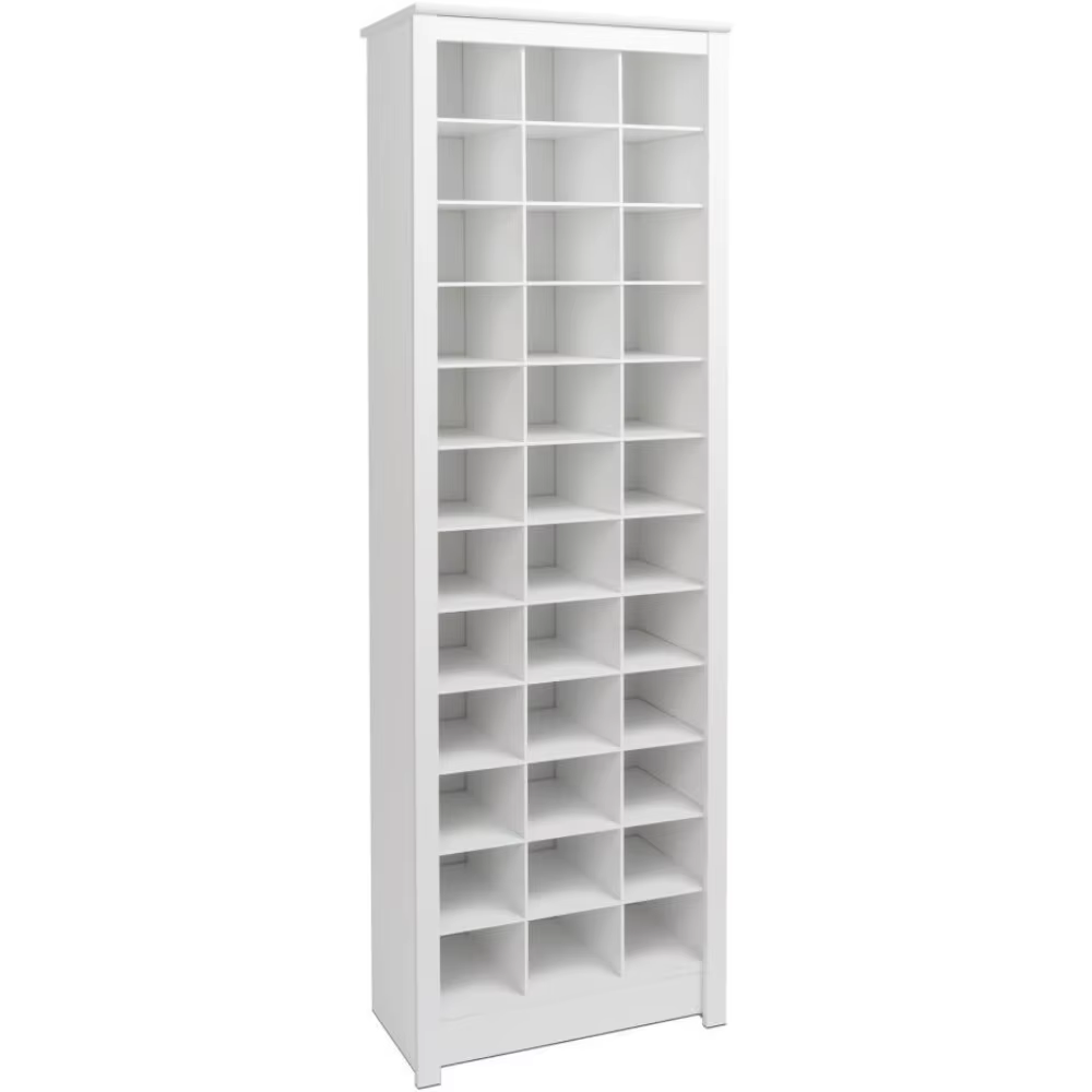 Armoire de rangement haute blanche, armoire à chaussures, meubles d'entrée avec 36 Cubbies à chaussu