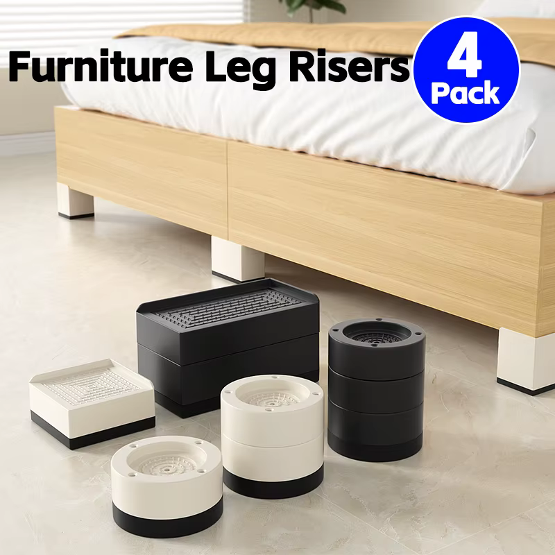 Rehausseurs de pieds de meubles ronds, lot de 4 – Patins de table empilables, silencieux et renforcé