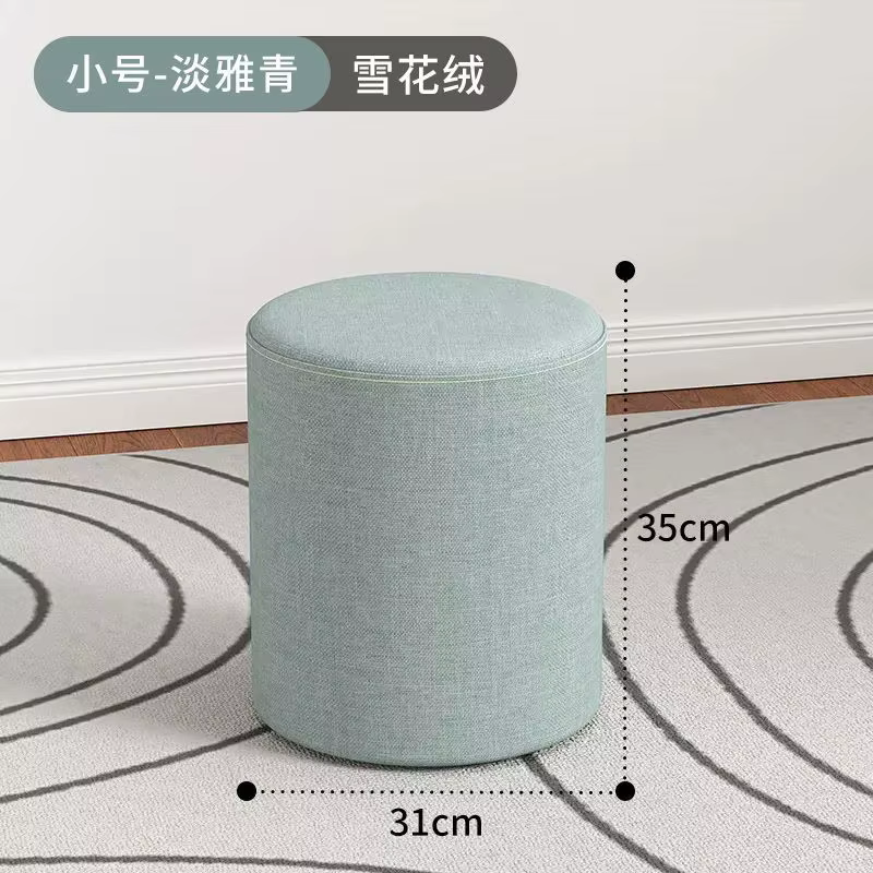 Tabouret de canapé en tissu, décoration de salon, repose-pieds rond doux en velours, pouf de salon,