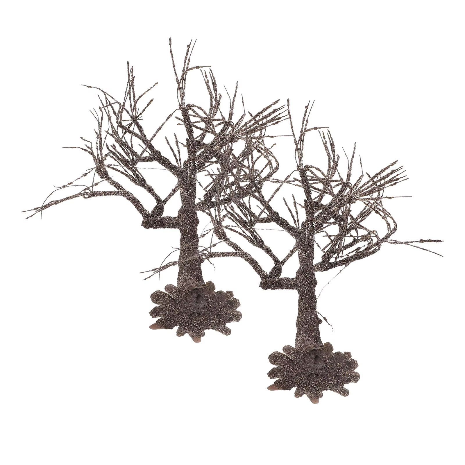 2 arbres réalistes pour table de sable, 10 cm, fournitures d'architecture paysagère miniature, tronc