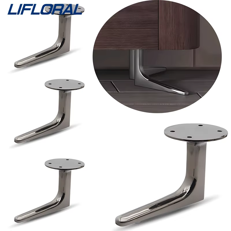 Pieds de meubles en alliage d'aluminium, accessoires de quincaillerie, pieds de table basse en métal