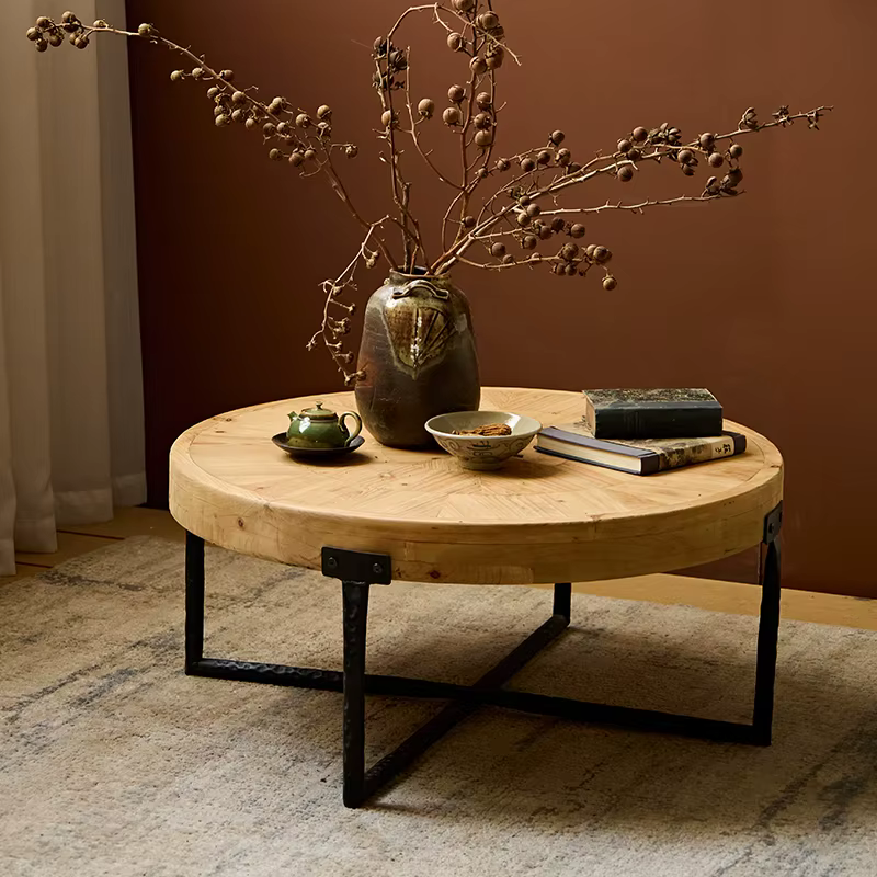 Table Basse européenne Wabi Sabi, ensembles ronds, minimaliste, tendance, pour salon, Table Basse es