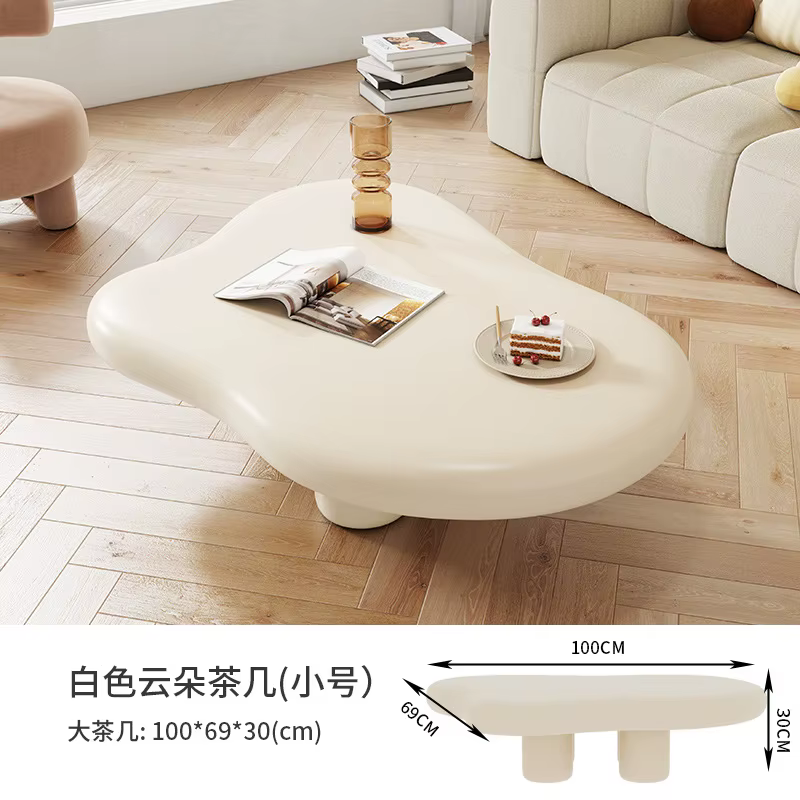 Glam Kawaii Table Basse minimaliste forme de nuage Table Basse française à la mode salon Table Basse
