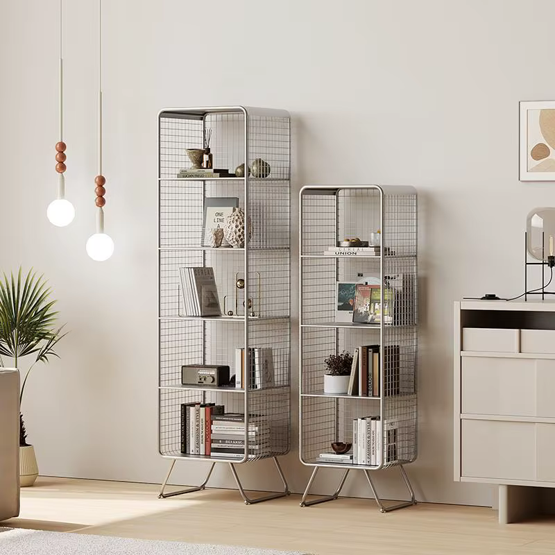 Bibliothèque de style nordique, étagère de rangement en métal à plusieurs niveaux, gain de place, or
