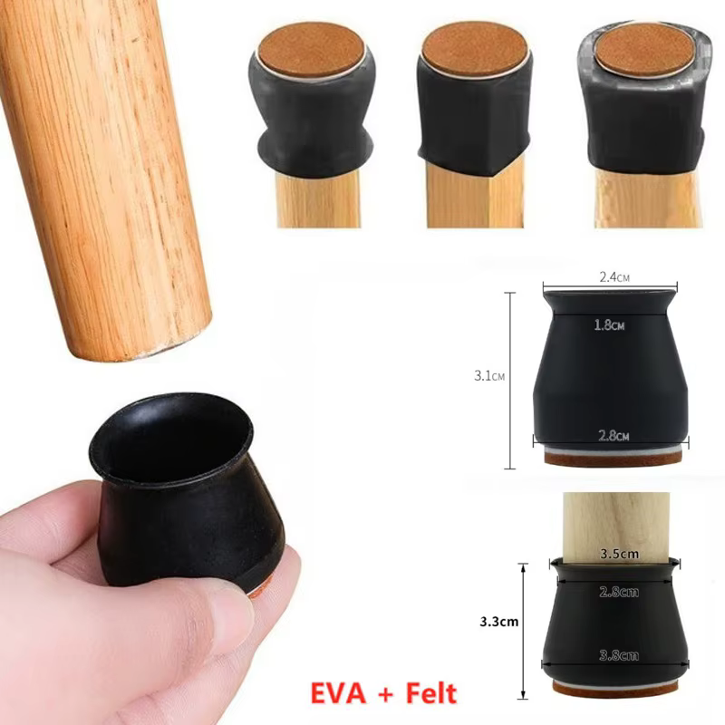 Bouchon de pied de chaise en Silicone noir, 16 pièces, antidérapant, prévient les rayures, silencieu