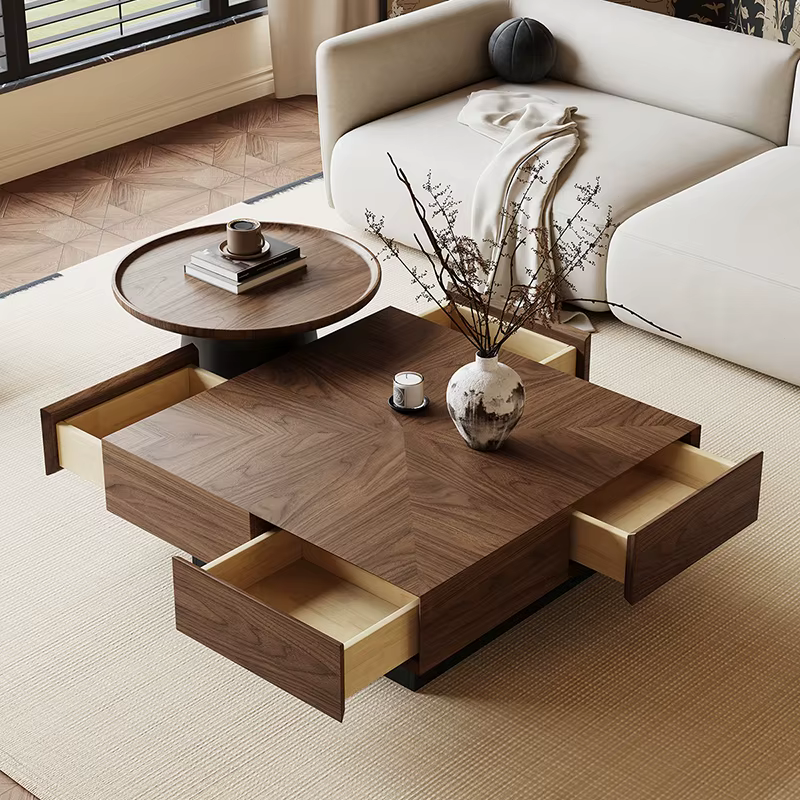 Table basse moderne à la mode avec tiroirs Table basse nordique Glamour Wabi Sabi salon De luxe Mesa