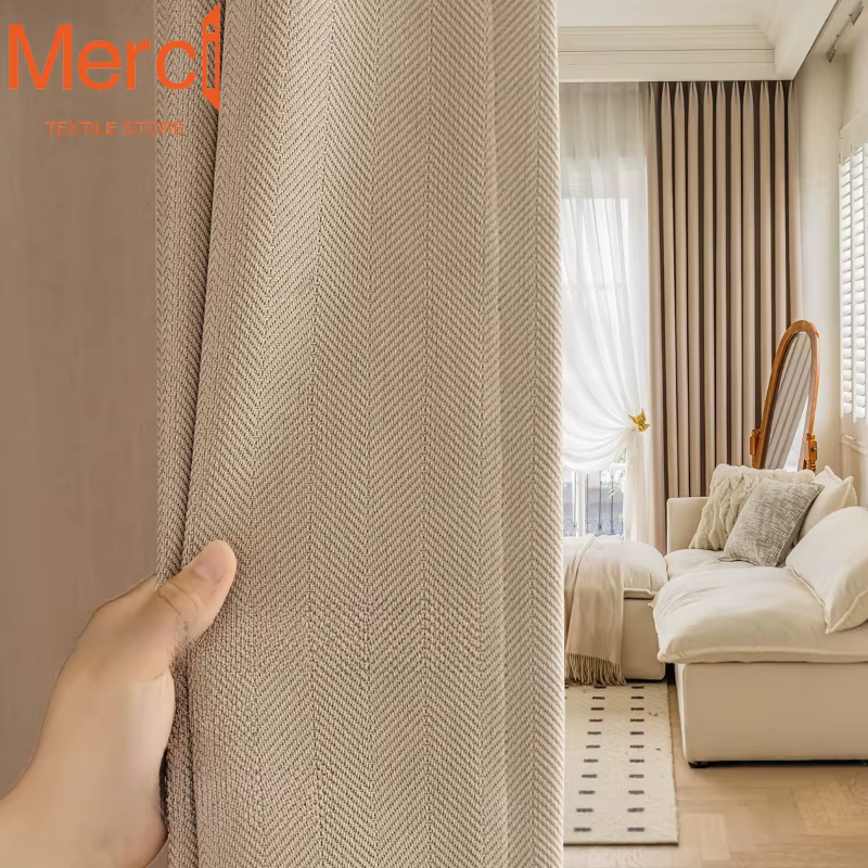Rideaux Jacquard en Chenille Crème de Luxe, Style Français Moderne, pour Salon, Chambre à Coucher, S
