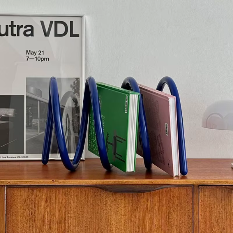 Étagère à livres de table nordique élégante – Organisateur d'étagère à livres d'angle moderne pour l