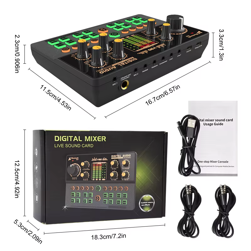 Centre commercial audio de jeu avec interface audio, carte son BT, changeur de voix, streaming en di