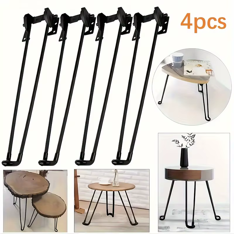 Coussinets de pieds de Table en épingle à cheveux en métal pliable et robuste pour projets de bricol
