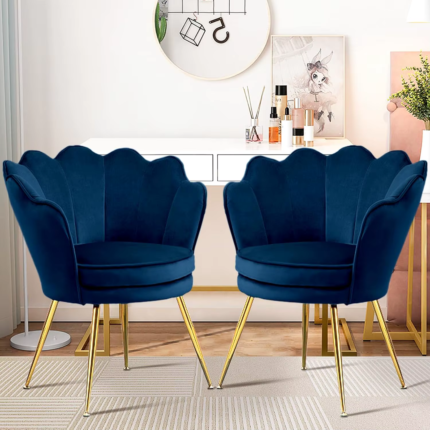 Fauteuil d'appoint en velours avec dossier, petit siège rembourré de style mid-century, pieds en mét