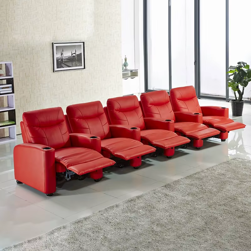 Canapé de cinéma moderne, meubles de sièges de cinéma maison, intérieur de cinéma, chaise inclinable