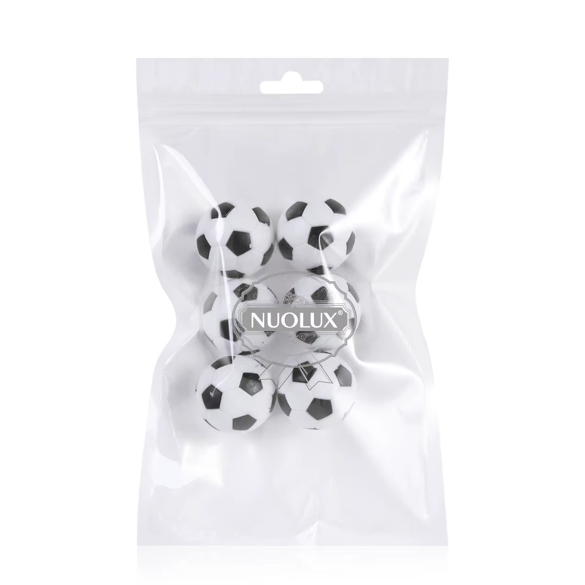 6 Ballons de Football Blancs Extra Larges 32mm pour Tables de Moins de 135cm, Mini Ballons de Baby-F