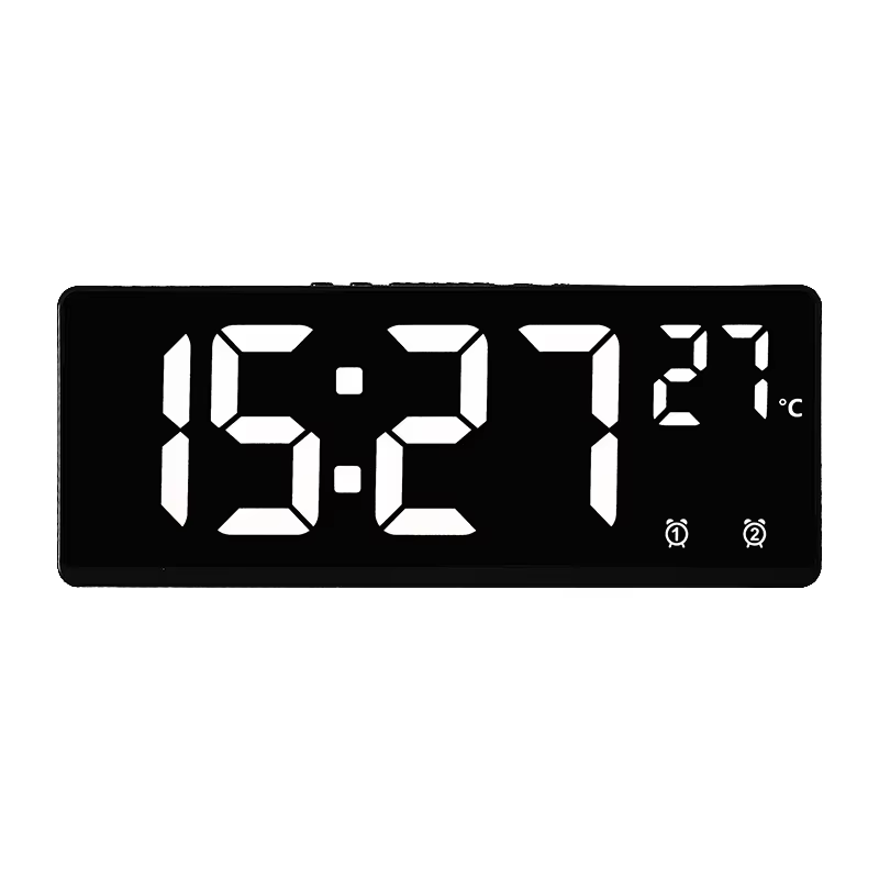 Réveil numérique horloge de voyage avec température horloge de Table grand affichage pour chambre bu