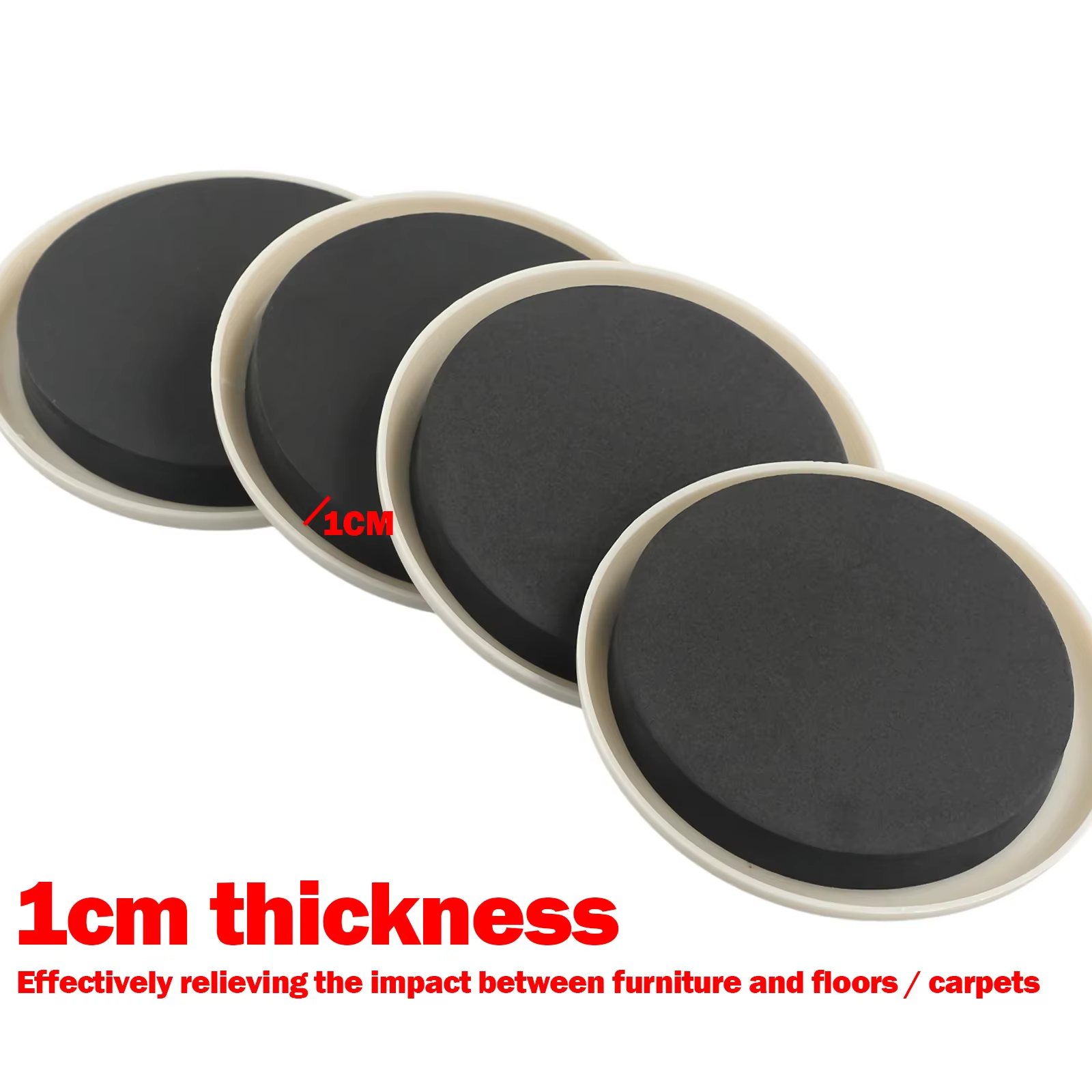 Curseur de meubles rond pour se déplacer, grands appareils électroménagers, accessoires, 3.5 ", 4 pi