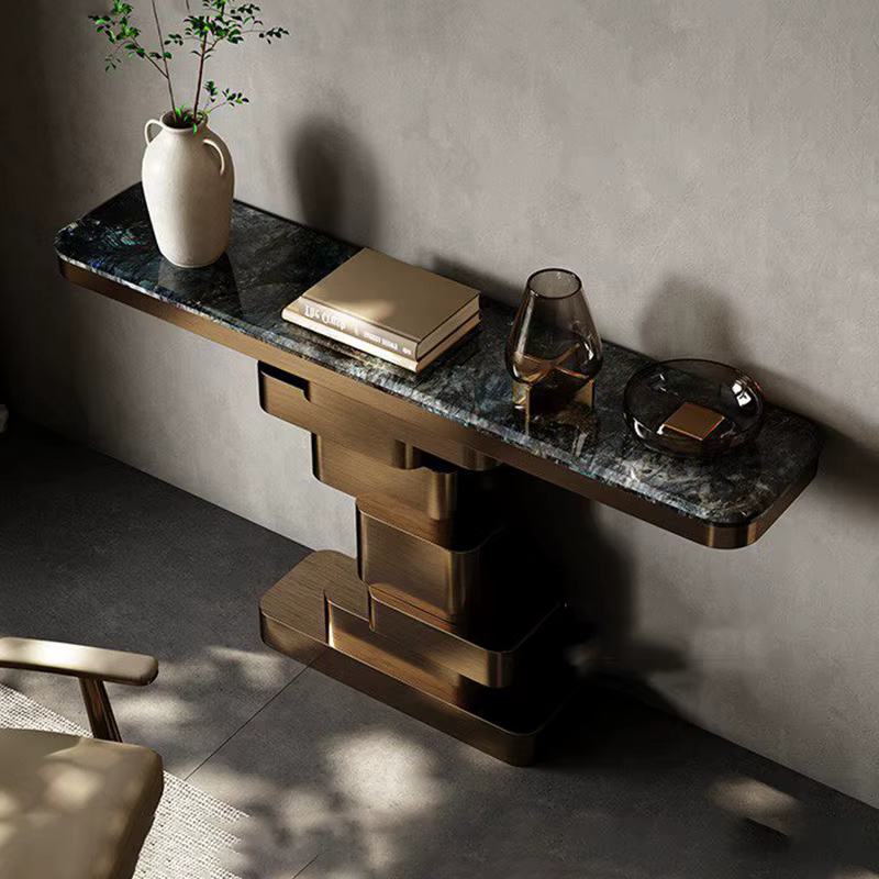 Tables consoles de qualité supérieure, meubles glamour pour l'entrée, console unique pour le salon, 