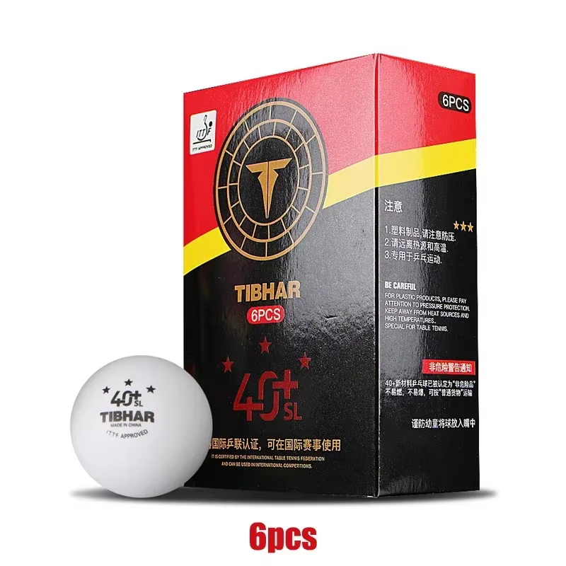 TIBHAR Ballons de tennis de table sans couture 3 étoiles 40+ en plastique neuf, approuvés ITTF, pour
