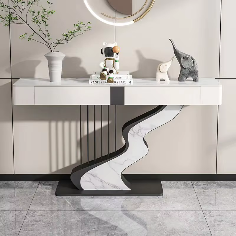 Console de luxe Design décor Table d'entrée tiroirs de rangement modernes meubles Console d'entrée m
