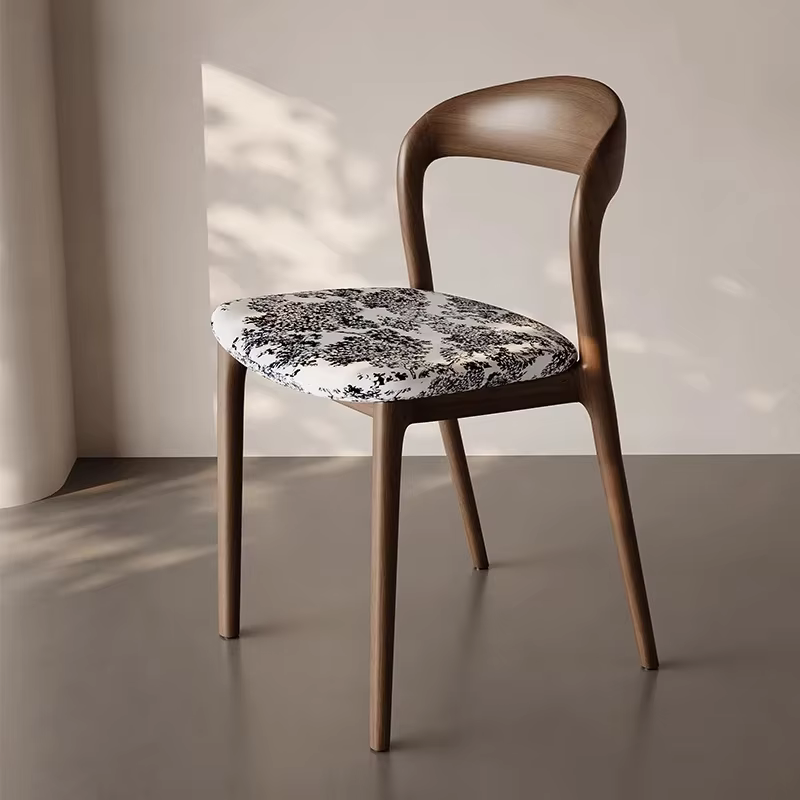 Chaise de bureau en bois massif italien, chaise de salle à manger de cuisine, dossier de loisirs, me