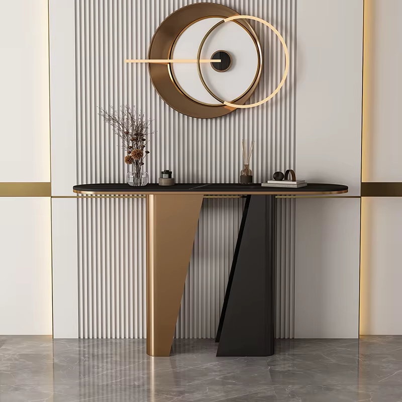 Table Console de luxe européenne, moderne, esthétique, élégante, tendance, pour couloir, entrée, meu