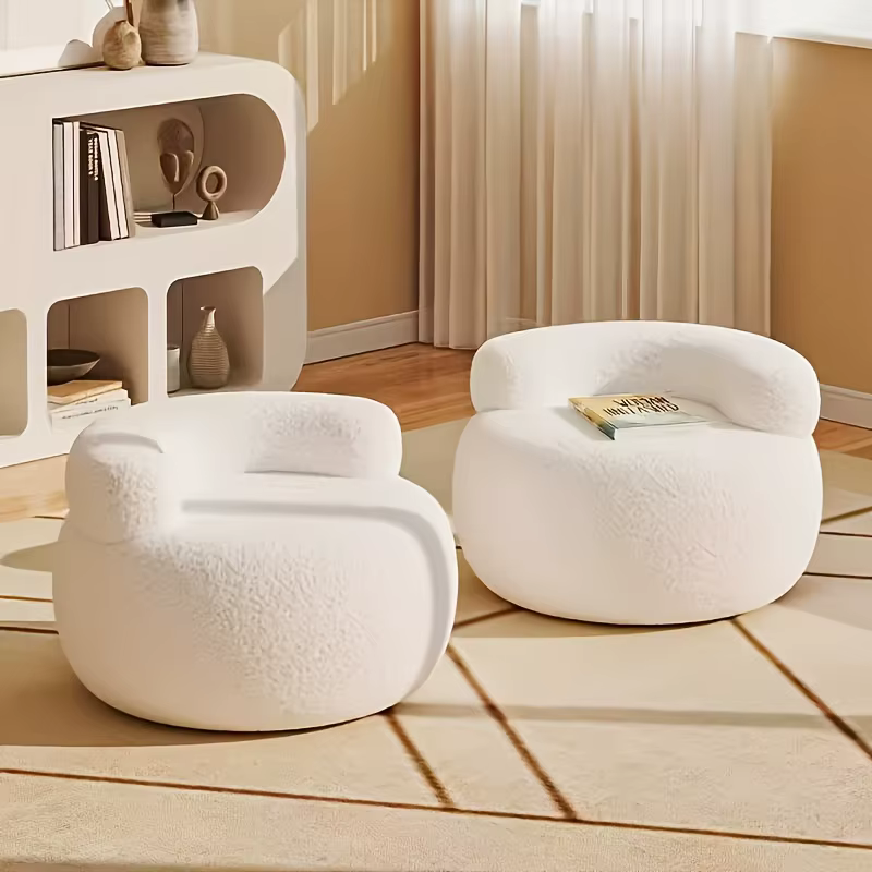 Canapé rond avec rangement – Chaise et tabouret double fonction peu encombrant, siège coussin doux e