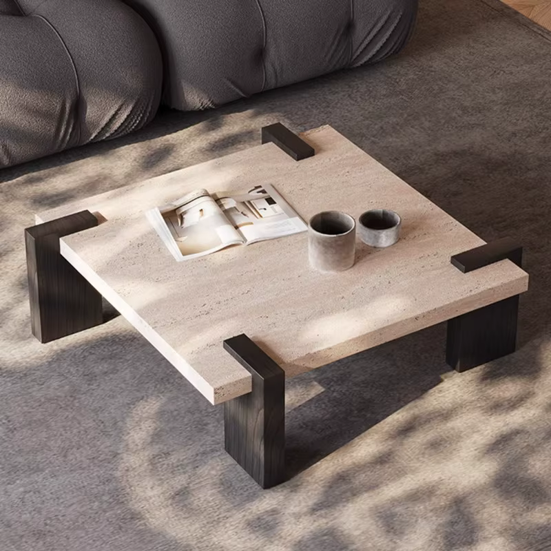 Table basse carrée esthétique affichage Magazine Tables minimalistes uniques Design Premium Muebles 