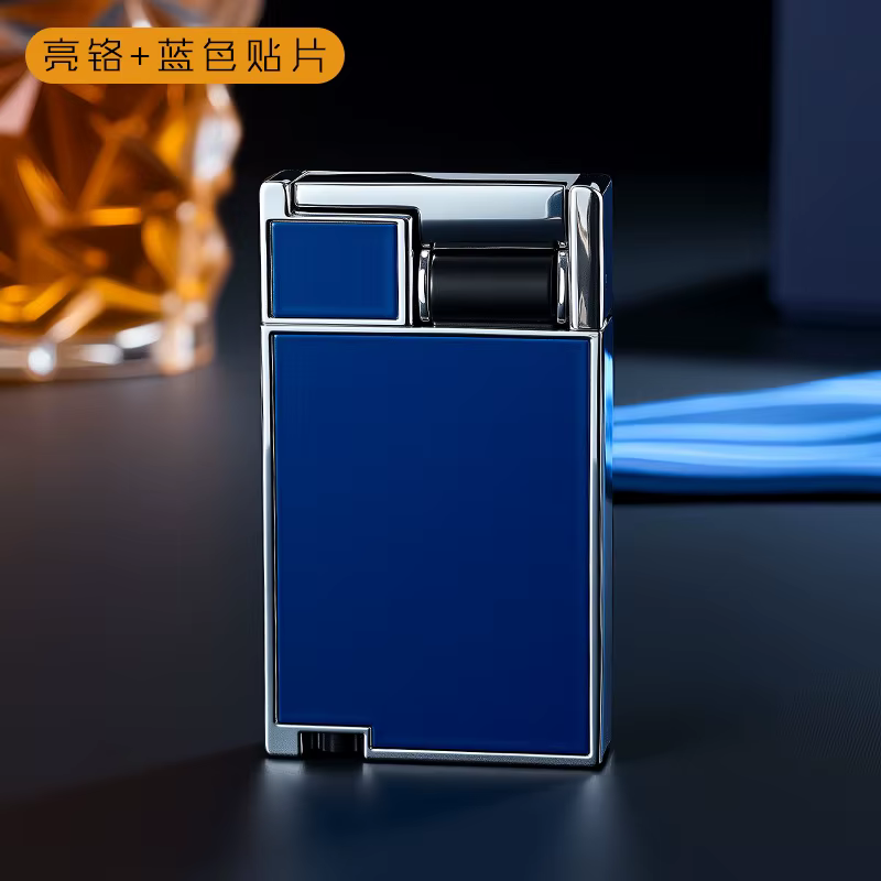 Briquet à flamme plate haut de gamme, ultra fin, coupe-vent, torche turbo, briquet à butane gonflabl