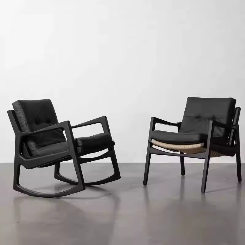 Canapé simple nordique Vintage en bois massif, chaise de loisirs, chambre à coucher, salon, balcon, 
